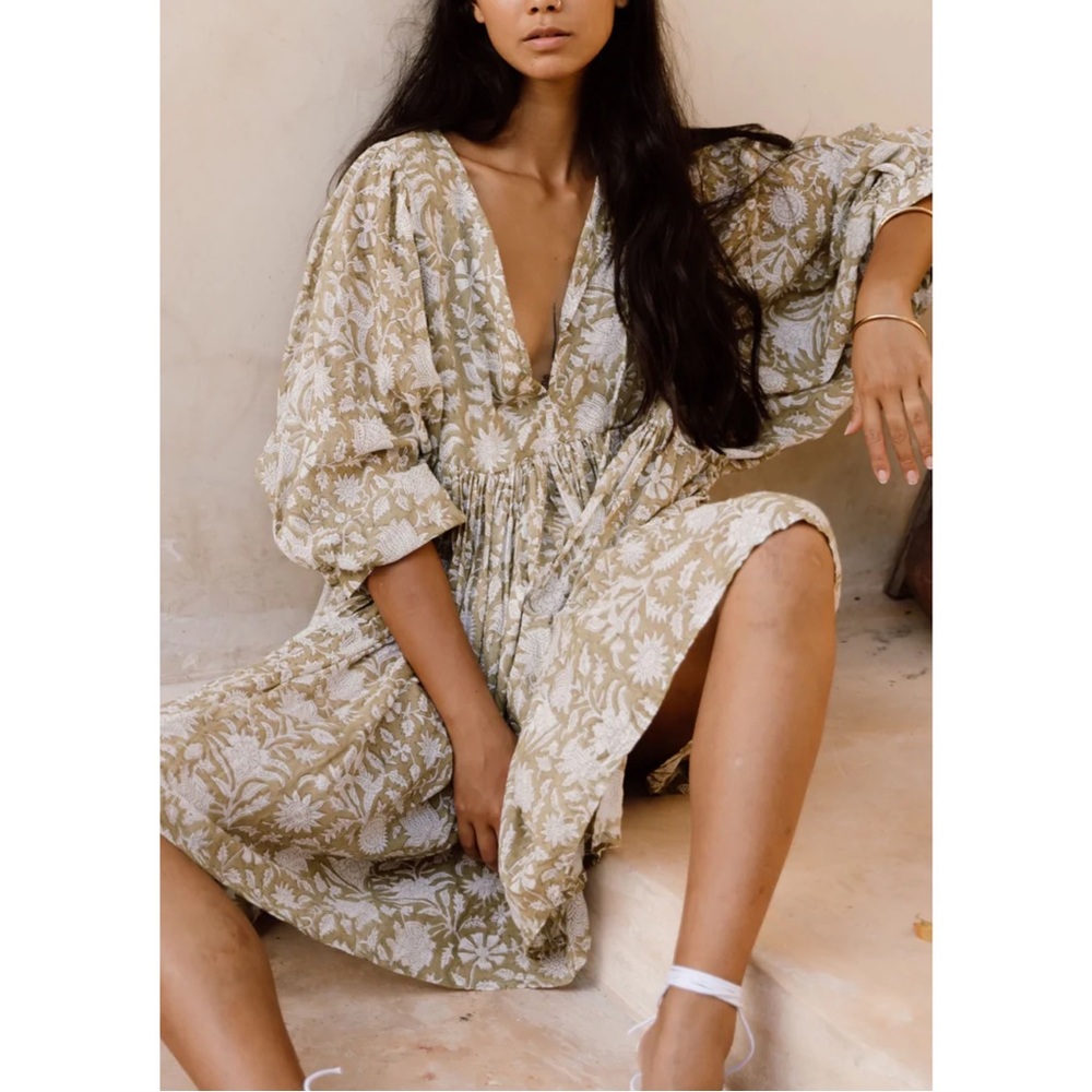 Daughters of India Kyra Olive Green Mini Dress